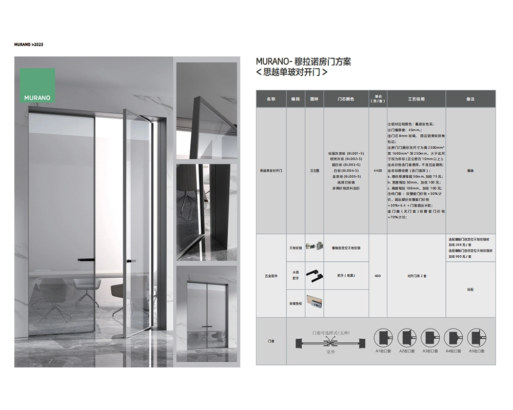 SYUE Single side glass couple interior door