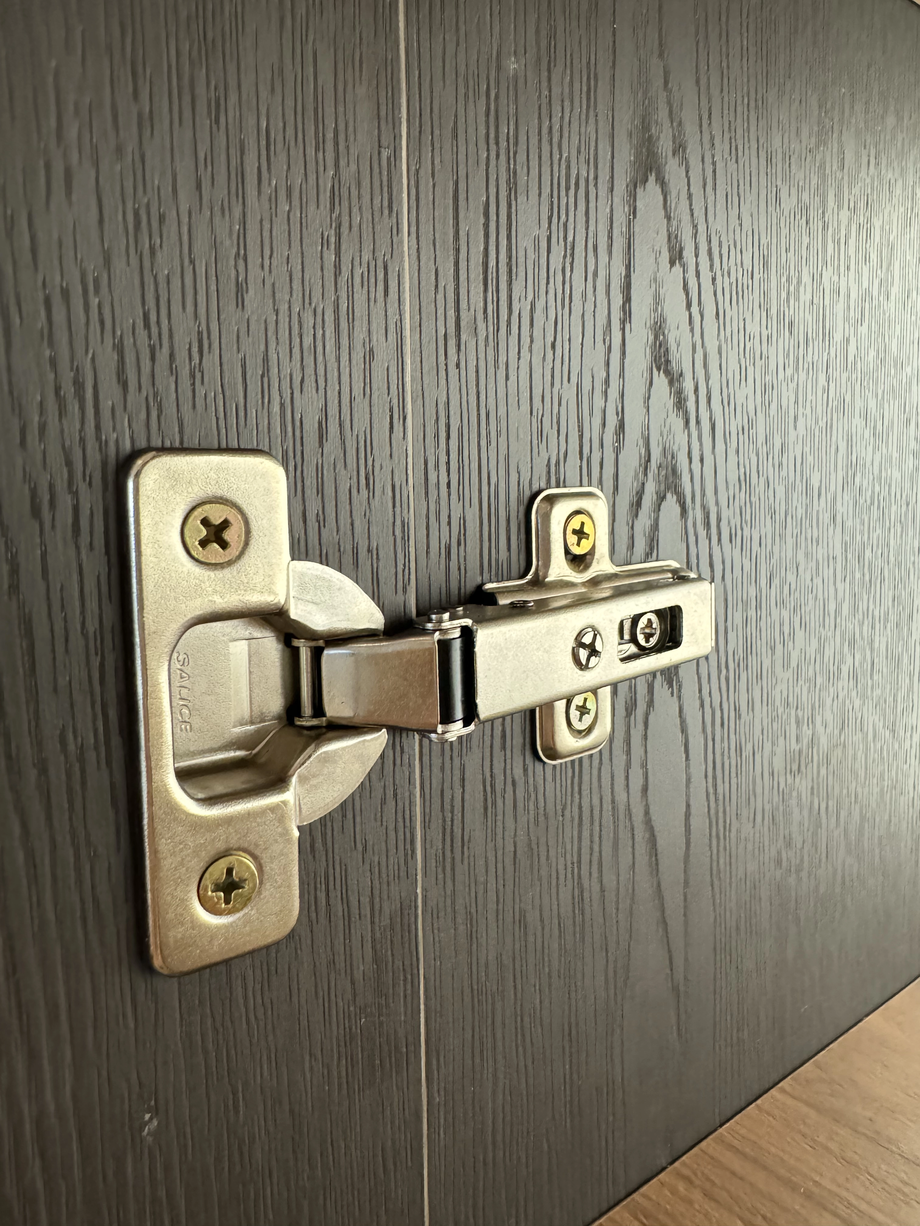 walnut and black melamine finish kitchen cabinet 3